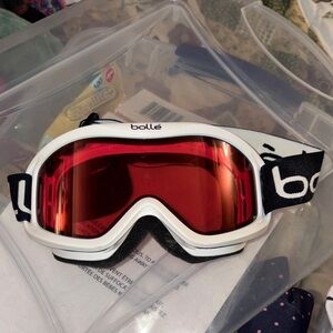 Bolle White and Red Ski Goggles